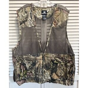 Mossy Oak Vest Mens XL/XXL Sleeveless Mesh Hunting Vest Full Zip Game Bag